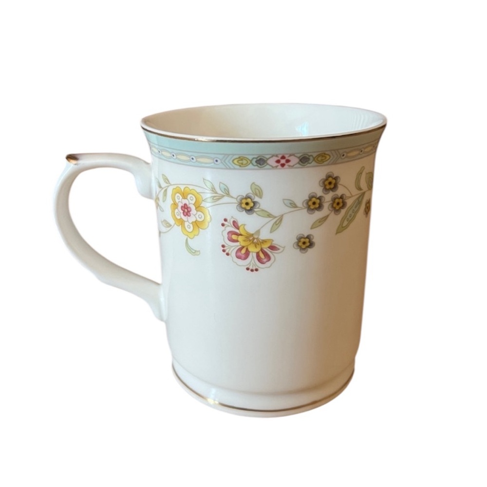 Grace Teaware Floral Rim Tea Cup Coffee Mug Porcelain
